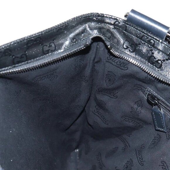 GUCCI GG implementation Shoulder Bag PVC Black Silver 201446 Auth am9344V - Picture 12 of 16